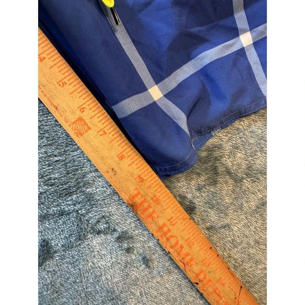 American Eagle Board Shorts XL Men Blue Ombre Grid Mesh Liner Stretch